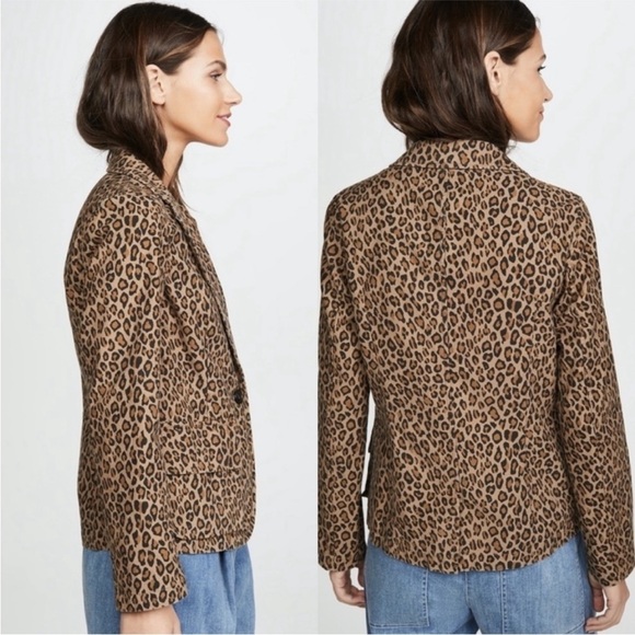 Nili Lotan Addison Blazer Zebra Print Brown Size 10 - Picture 4 of 16